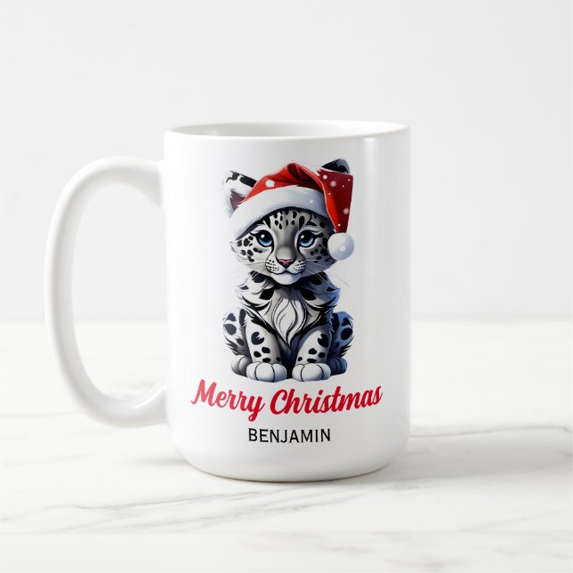 Caneca De Café Papais noeis de Natal em neve Fresco (Esquerda)