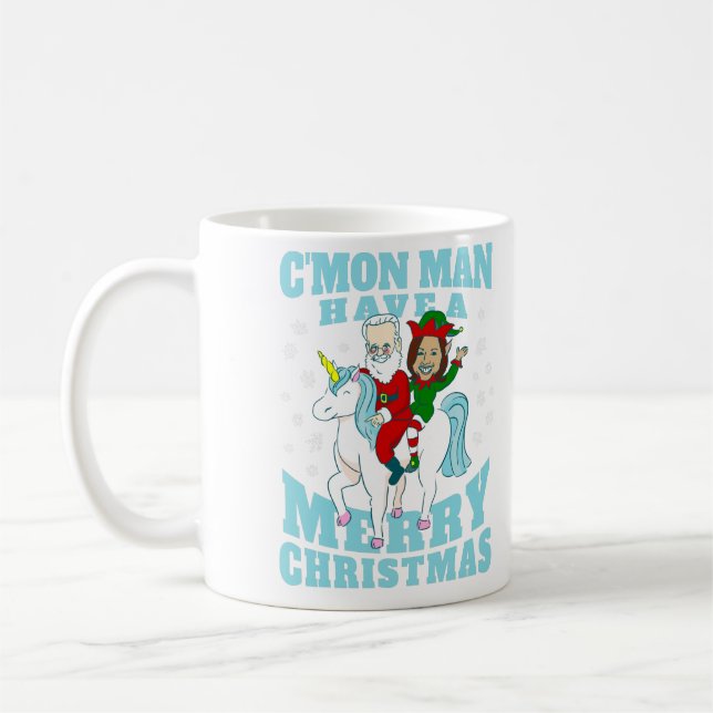 Caneca De Café papais noeis de natal joe biden kamala harris unic (Esquerda)