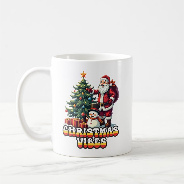 Caneca De Café Papais noeis de Natal Jolly Vibes (Esquerda)