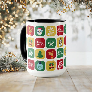 Caneca De Café Papais noeis de Natal modernos - Ornamento de Árvo