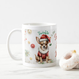 Caneca De Café Papais noeis de Natal personalizáveis Chihuahua