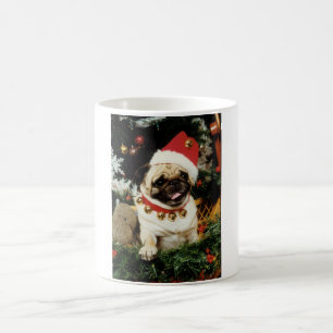 Caneca De Café Papais noeis de Natal Pug Mug