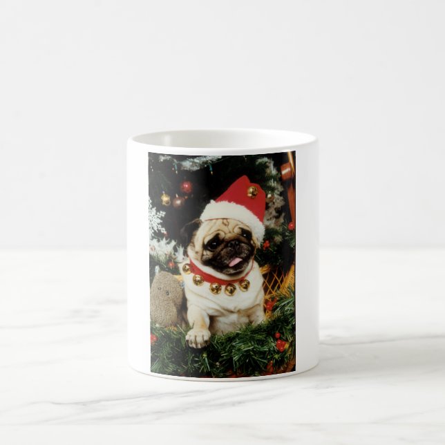 Caneca De Café Papais noeis de Natal Pug Mug (Centro)