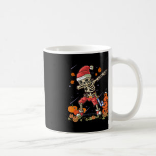 Caneca De Café Papais noeis de Natal Skeleton Dabbing Halloween C