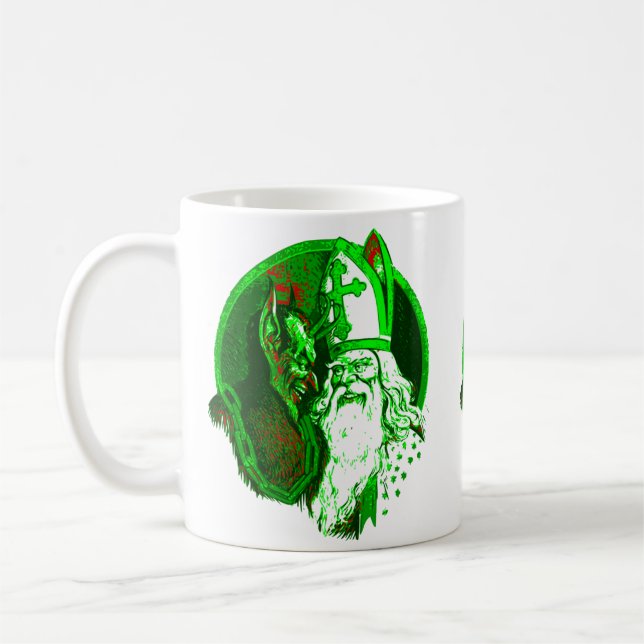 Caneca De Café papais noeis de nicho de rua krampus de natal feio (Esquerda)