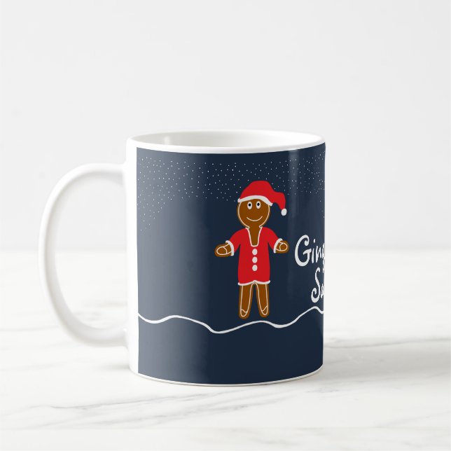 Caneca De Café Papais noeis de pão-de-gengibre de Natal (Esquerda)