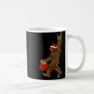 Caneca De Café Papais noeis de Pé Grande Luzes de Natal Rock Engr