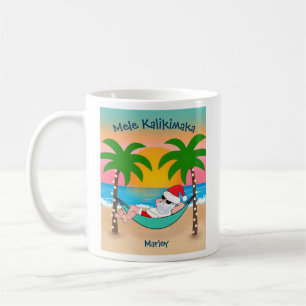Caneca De Café Papais noeis de praia tropical Mele Kalikimaka