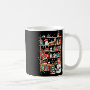 Caneca De Café Papais noeis de prateleira de Natal Bonitos Lendo 