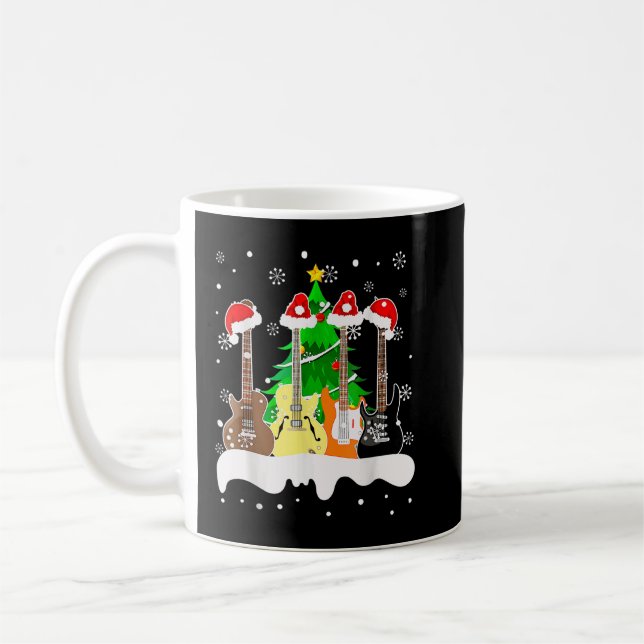 Caneca De Café Papais noeis De Violão Neve Árvore De Natal Para A (Esquerda)