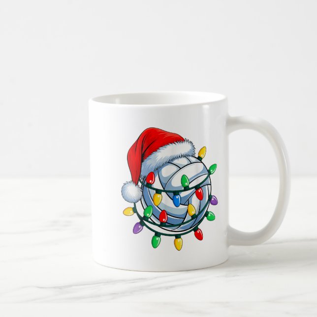 Caneca De Café Papais noeis De Voleibol De Natal Dão As Mulheres  (Direita)