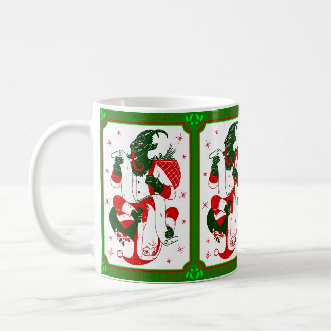 Caneca De Café papais noeis do krampus de natal felizes (Esquerda)