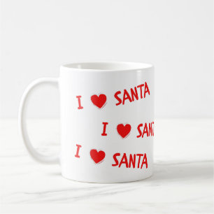 Caneca De Café Papais noeis do Red Christmas I Heart (Love) Mug