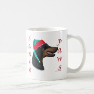 Caneca De Café Papais noeis Doberman Pinscher (preto)