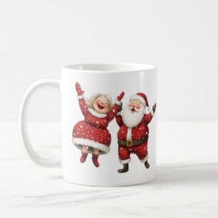 Caneca De Café Papais noeis e a Sra. Claus Script Name Feliz Nata