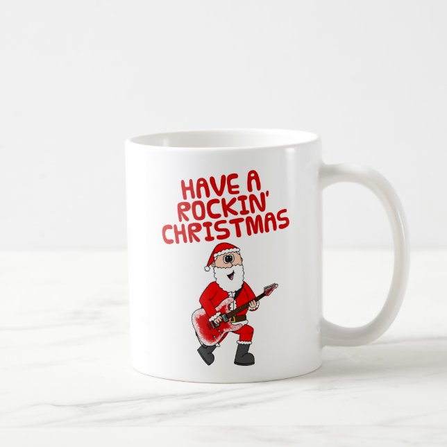 Caneca De Café Papais noeis Elétrica Guitarrista de Natal (Direita)