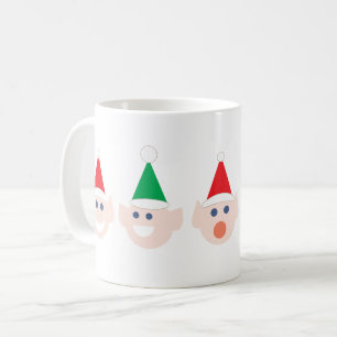 Caneca De Café Papais noeis Elf Head Enfrenta o Natal no Polo Nor