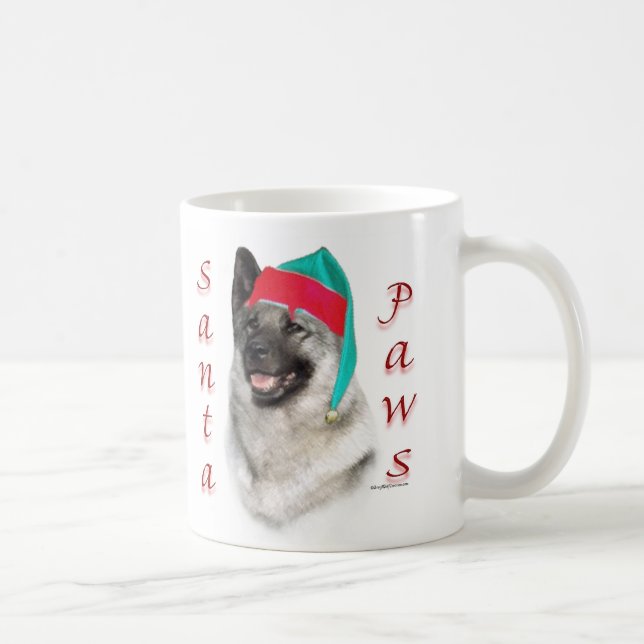 Caneca De Café Papais noeis Elkhound Paws (Direita)