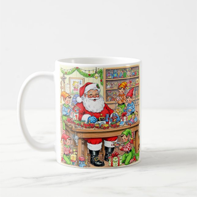 Caneca De Café Papais noeis Elves Natal (Esquerda)