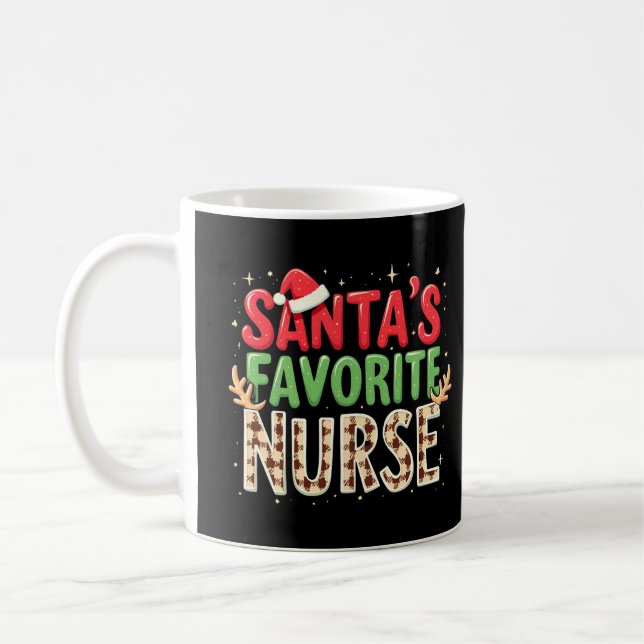 Caneca De Café Papais noeis Enfermeiros Favoritos Mug Natal (Esquerda)