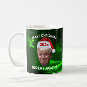 Caneca De Café Papais noeis Engraçados Trump 2024 Tornem Excelen