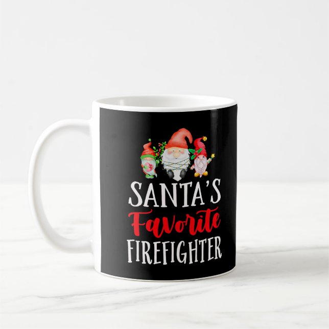 Caneca De Café Papais noeis Favoritos Bombeiros de Natal Gnomo (Esquerda)