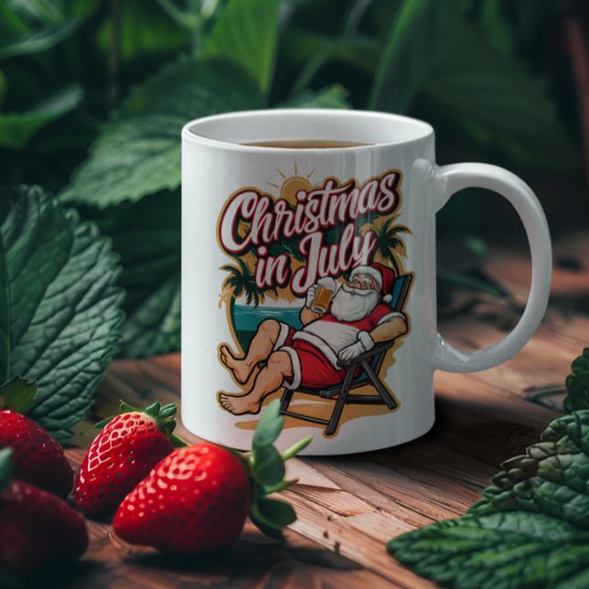 Caneca De Café Papais noeis Festivos Aproveitando Cerveja em julh (Criador carregado)