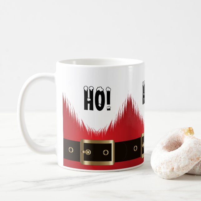 Caneca De Café "Papais noeis Festivos Ho Ho Ho Ho" Natal (Com Donut)