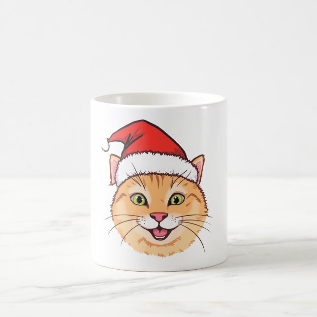 Caneca De Café Papais noeis Festivos Mug Gato - Presente de Natal (Centro)