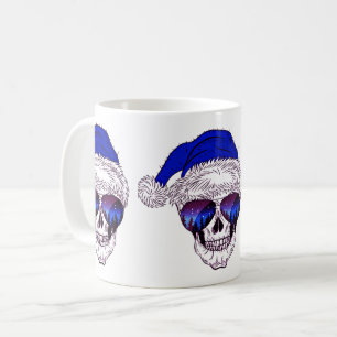 Caneca De Café Papais noeis giros Crânio com vidro solar