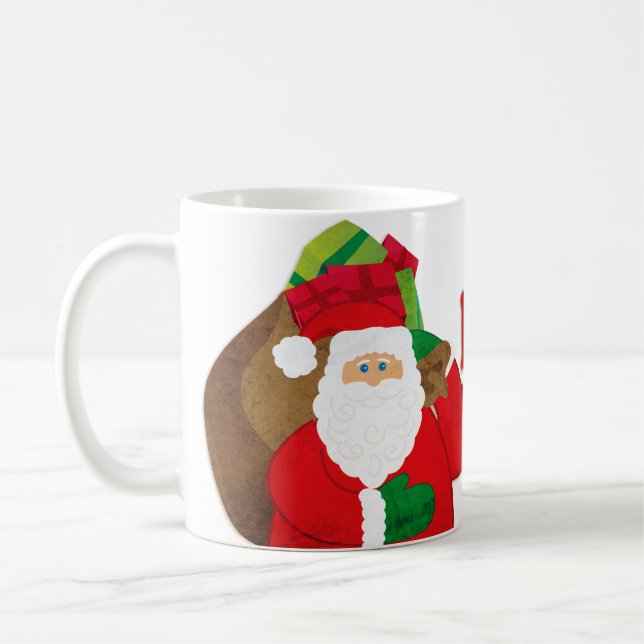 Caneca De Café Papais noeis "Ho Ho Feliz Natal" (Esquerda)