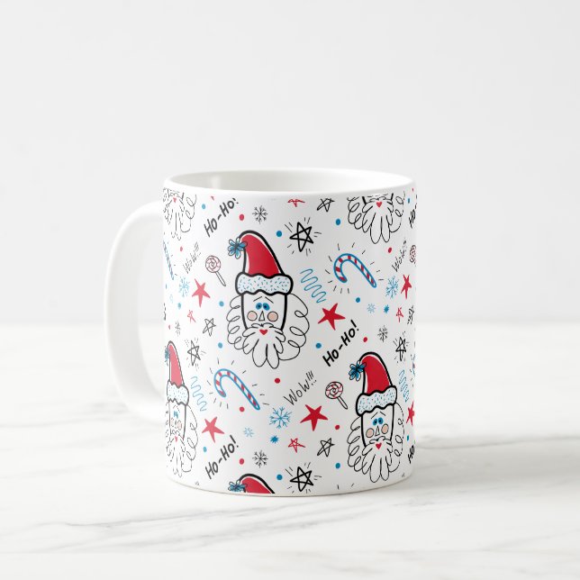 Caneca De Café Papais noeis ilustram os toques de Natal (Frente Esquerda)