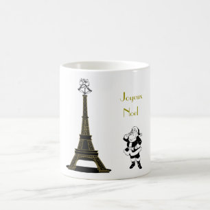 Caneca De Café Papais noeis Joyeux Noel Eiffel Tower Paris