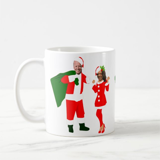 Caneca De Café papais noeis kamala harris joe biden do xmas (Esquerda)