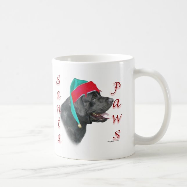 Caneca De Café Papais noeis Labrador Retriever (preto) (Direita)