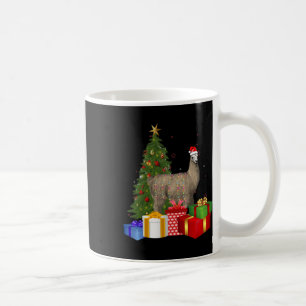 Caneca De Café Papais noeis Llama Árvore De Natal Com Um Xmas Eng