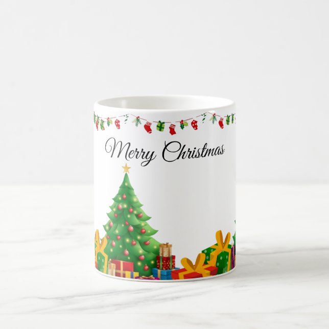 Caneca De Café Papais noeis modernos e bonitos de natal (Centro)
