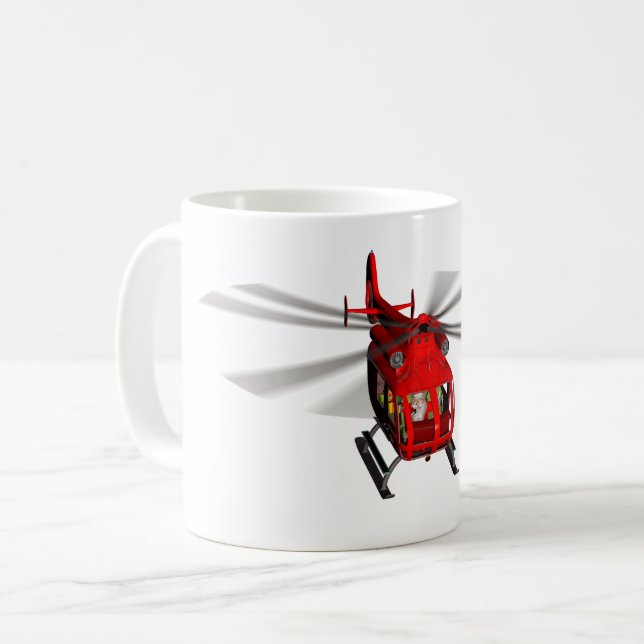 Caneca De Café Papais noeis Mosca Helicóptero (Frente Esquerda)