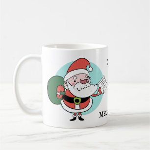 Caneca De Café Papais noeis & Mugs de texto personalizados da Sra