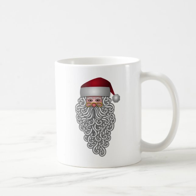 Caneca De Café Papais noeis no Natal da Barba Curly (Direita)