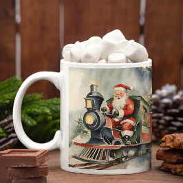 Caneca De Café Papais noeis no trem de Natal