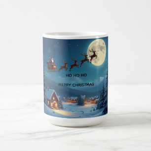 Caneca De Café Papais noeis Reindeer Moon Mug