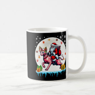 Caneca De Café Papais noeis Riding Reindeer Sphynx Cat Proprietár