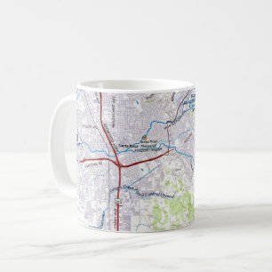Caneca De Café Papais noeis Rosa, Mapa da Califórnia