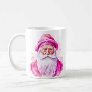 Caneca De Café Papais noeis Rosa Personalizados e Natal de Snowma