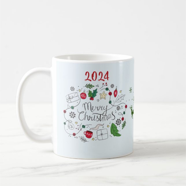 Caneca De Café "Papais noeis Saudações: Feliz Natal 2024 (Esquerda)