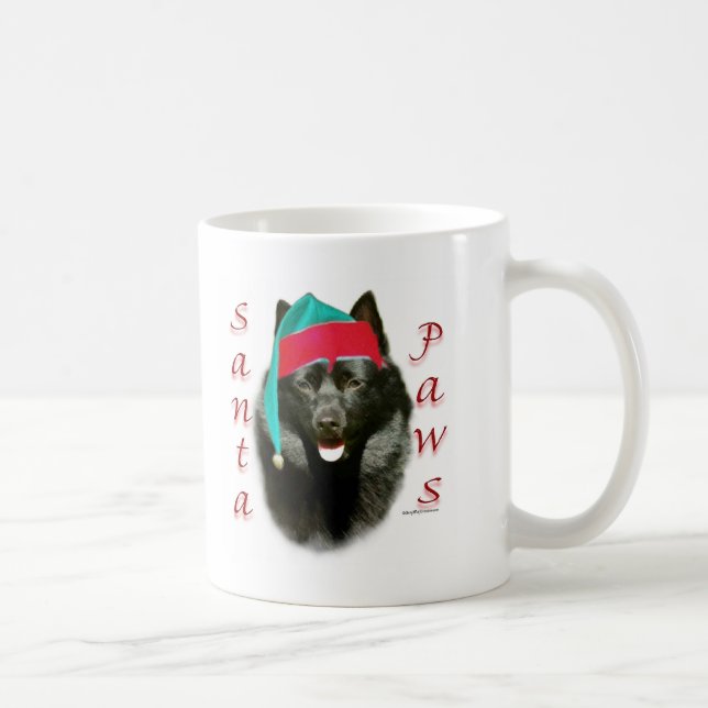 Caneca De Café Papais noeis Schipperke Paws (Direita)