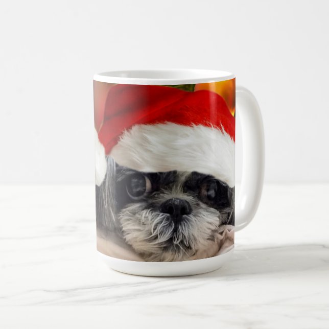 Caneca De Café Papais noeis Shih Tzu Mug (Frente Esquerda)