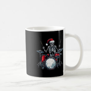 Caneca De Café Papais noeis Skeleton Tocando Drummer Percussionis
