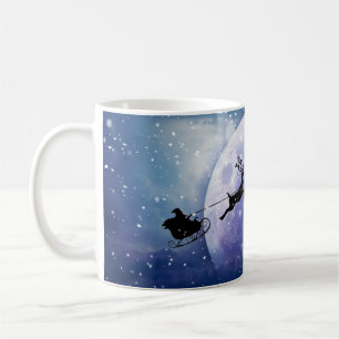 Caneca De Café Papais noeis Sleigh   Fantasy Galaxy Night Sky